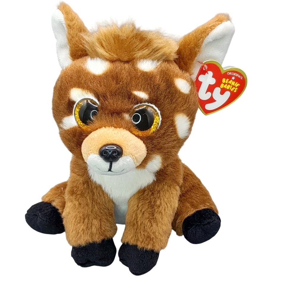 Ty Beanie Babies Buckley the Deer Brown Spotted Plush Stuffed Animal 6 inch
